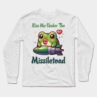 Kiss Me Under The Missile Toad Illustration Long Sleeve T-Shirt